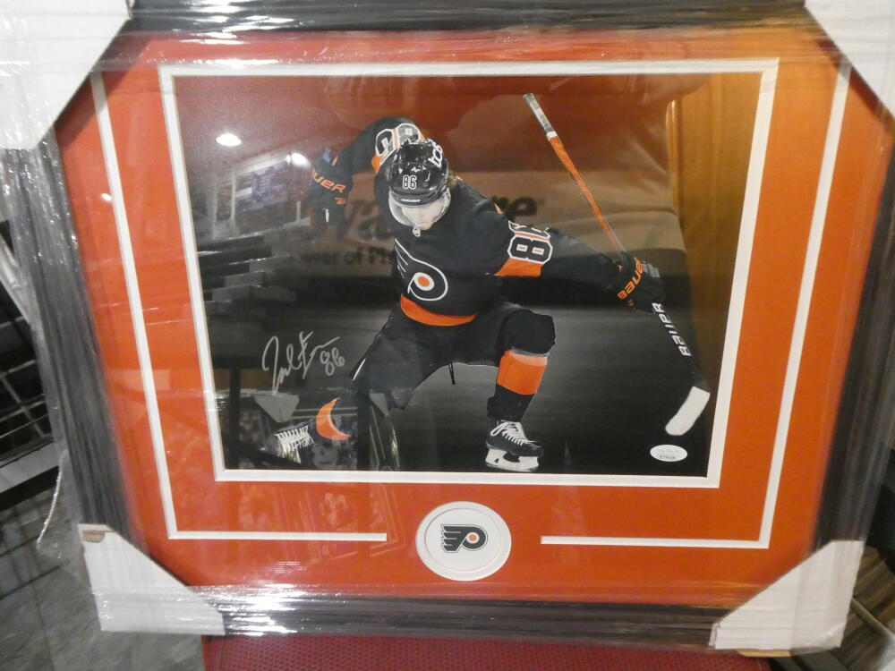 Joel Farabee Philadelphia Flyers Signed 11x14 Framed Spotlight Photo JSA 
