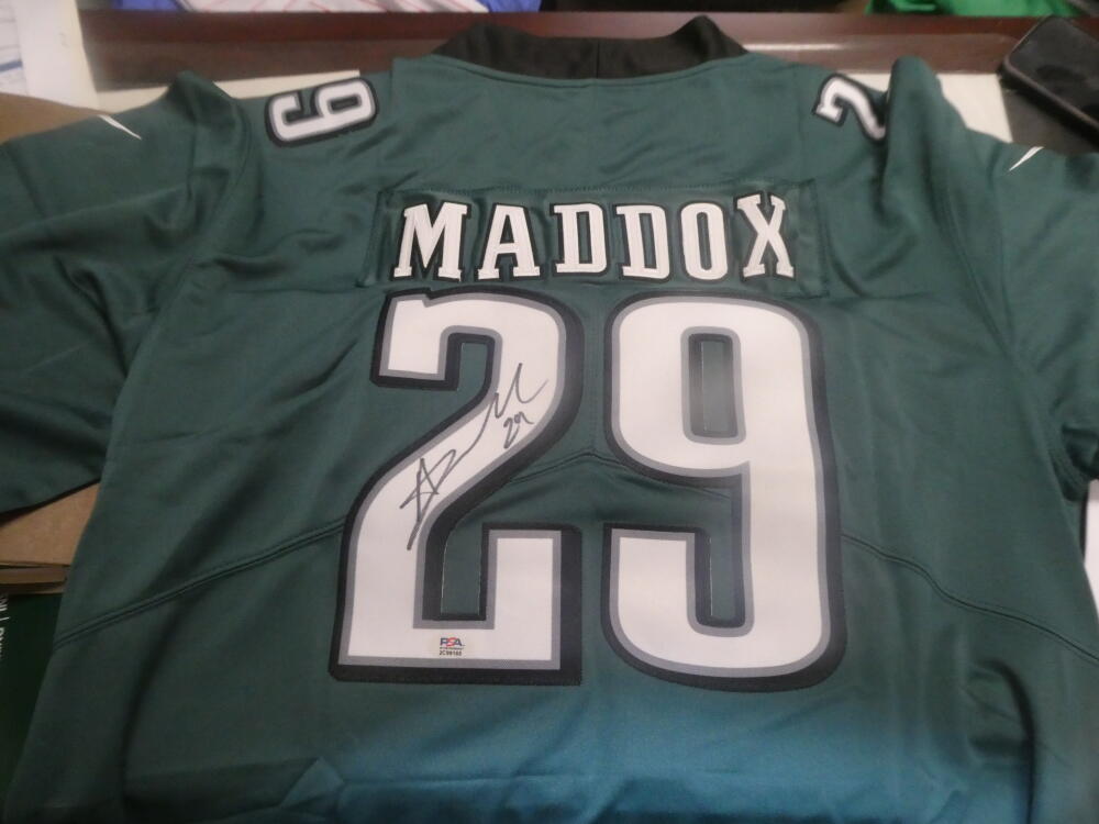 Avonte Maddox Philadelphia Eagles signed replica green Jersey PSA