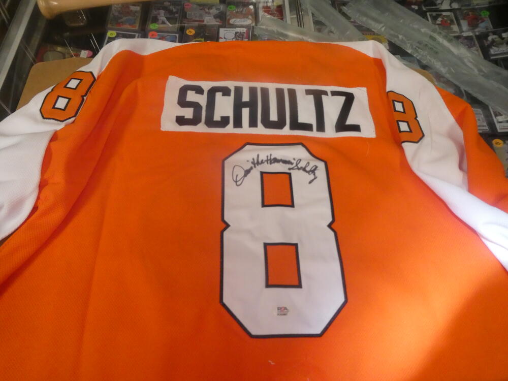 Dave Schultz Philadelphia Flyers Signed replica Jersey PSA Hammer Inscription
