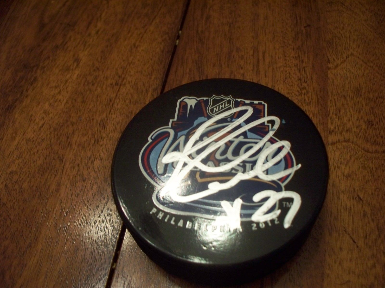 Reggie Leach Signed Philadelphia Flyers 2012 Winter Classic Puck COA RARE