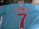 Trea Turner Philadelphia Phillies signed replica throwback blue jersey JSA